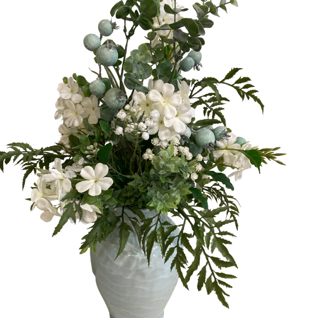 Fresh Floral Arrangement in Light Blue Vase *Store Pickup Only