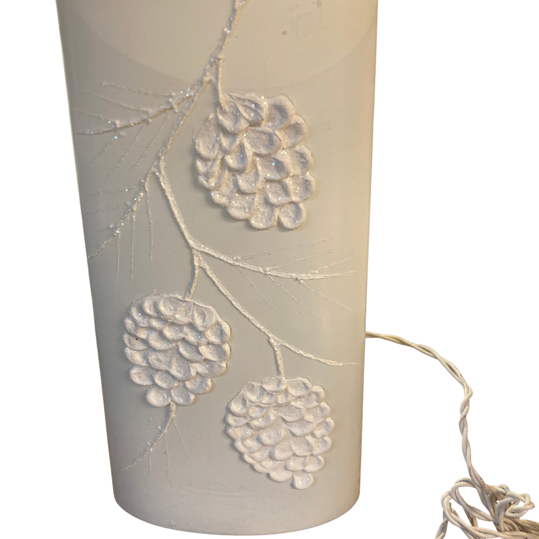 Glistening Pine Cones Small Pre Lit Vase - Joshua & Company