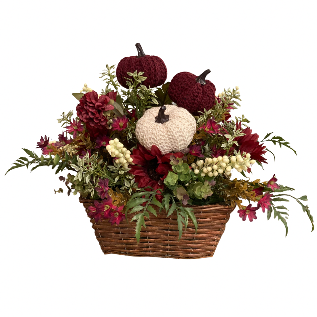 Fall Burgundy in Basket *Pick Up Only