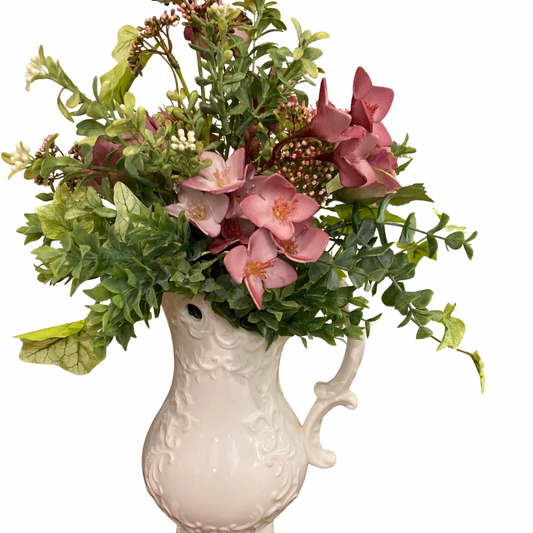 Florals in White Jug *Pick Up Only