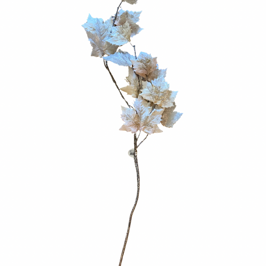 Cream Metallic Maple Leaf Spray