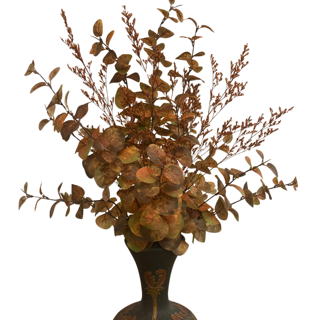 Fall Floral in Black Vase with Autumn Colours *Pick Up Only