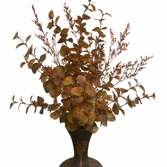 Fall Floral in Black Vase with Autumn Colours *Pick Up Only
