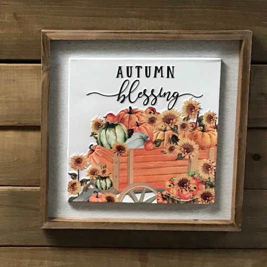 Autunm Blessing Embossed Sign
