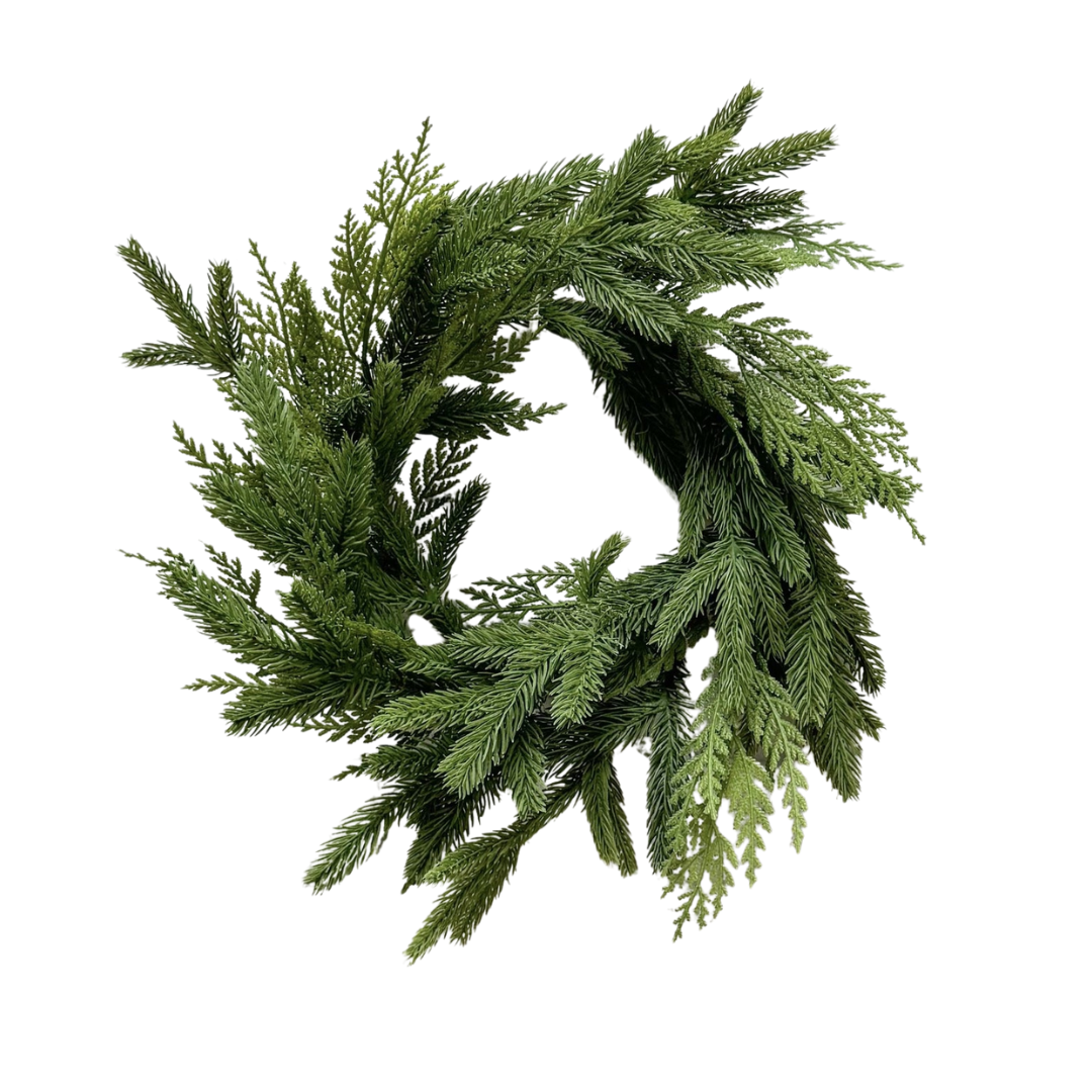 Spruce and Cedar Candle Ring 14"