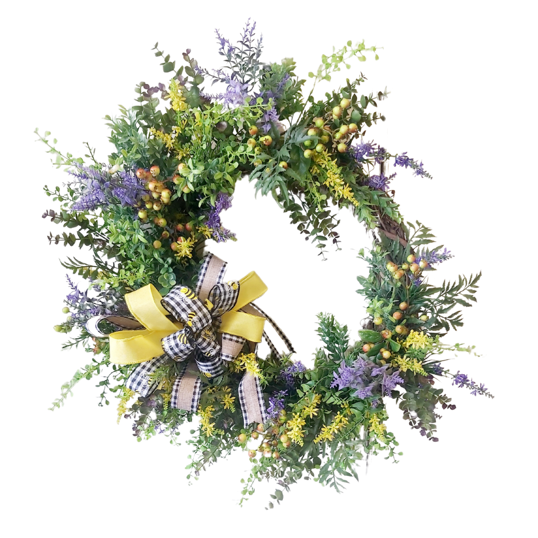 Bee Gingham Wreath *Pick Up Only - Joshua & Company