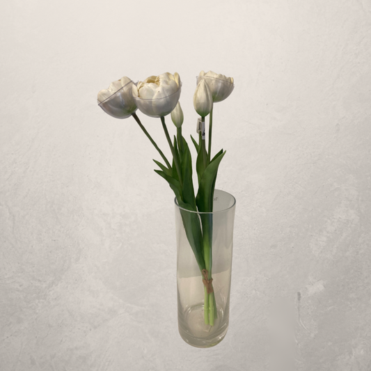 Fresh Touch Peony and Tulip Bunch - White