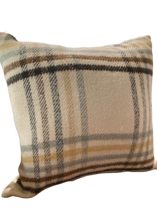 Checked Brushed Cotton Cushion 18x18"