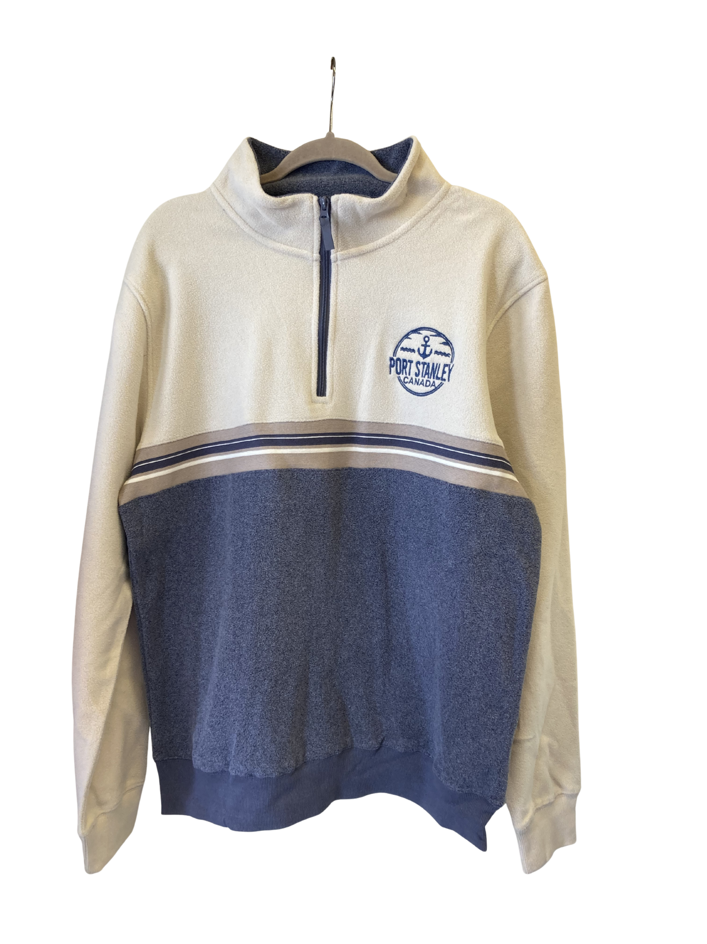 Port Stanley Blue and Tan Fleece 1/4 Zip