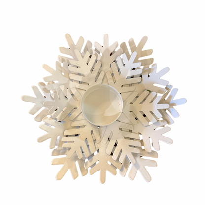 White Snowflake Tea Light Holder