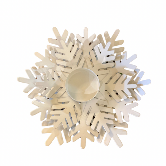 White Snowflake Tea Light Holder