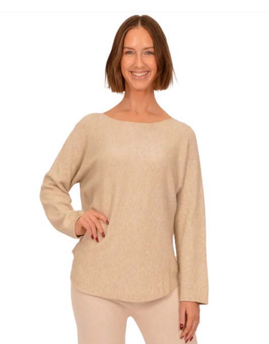 Beige Knit Crew Neck Sweater