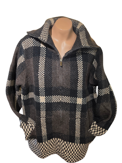 Brown Check Plaid Jacket