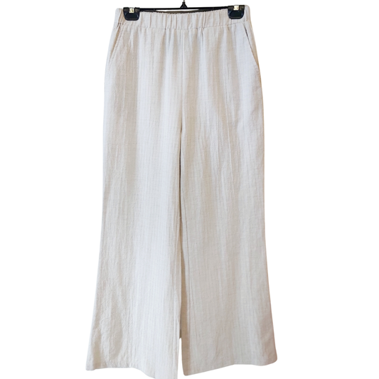 Beige Wide Leg Cotton Pant - Joshua & Company