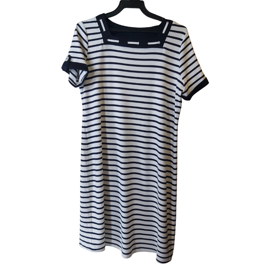 White and Navy Dress - Joshua & Company