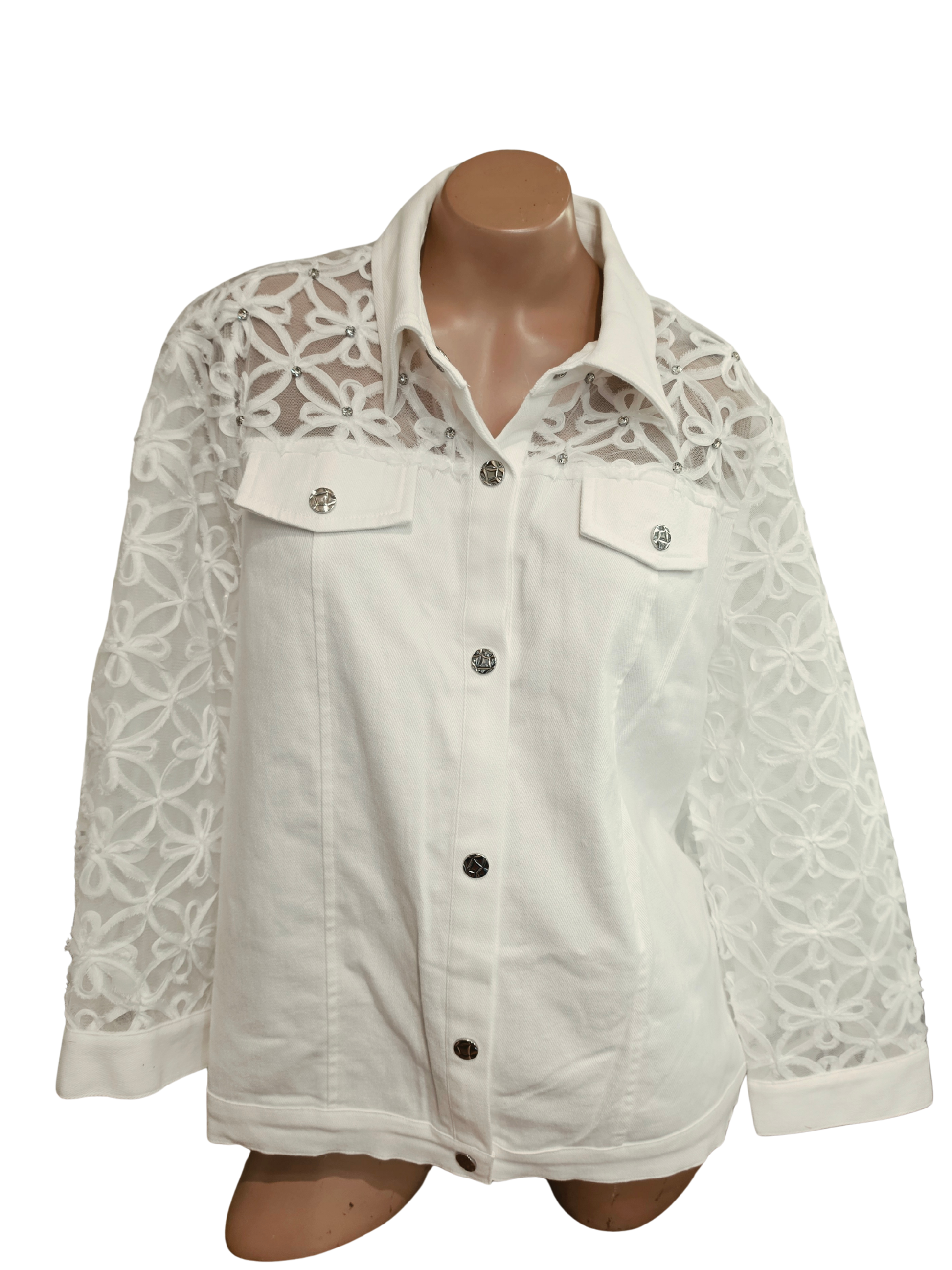 White Jacket with Shear Sleeve - Joshua & Company