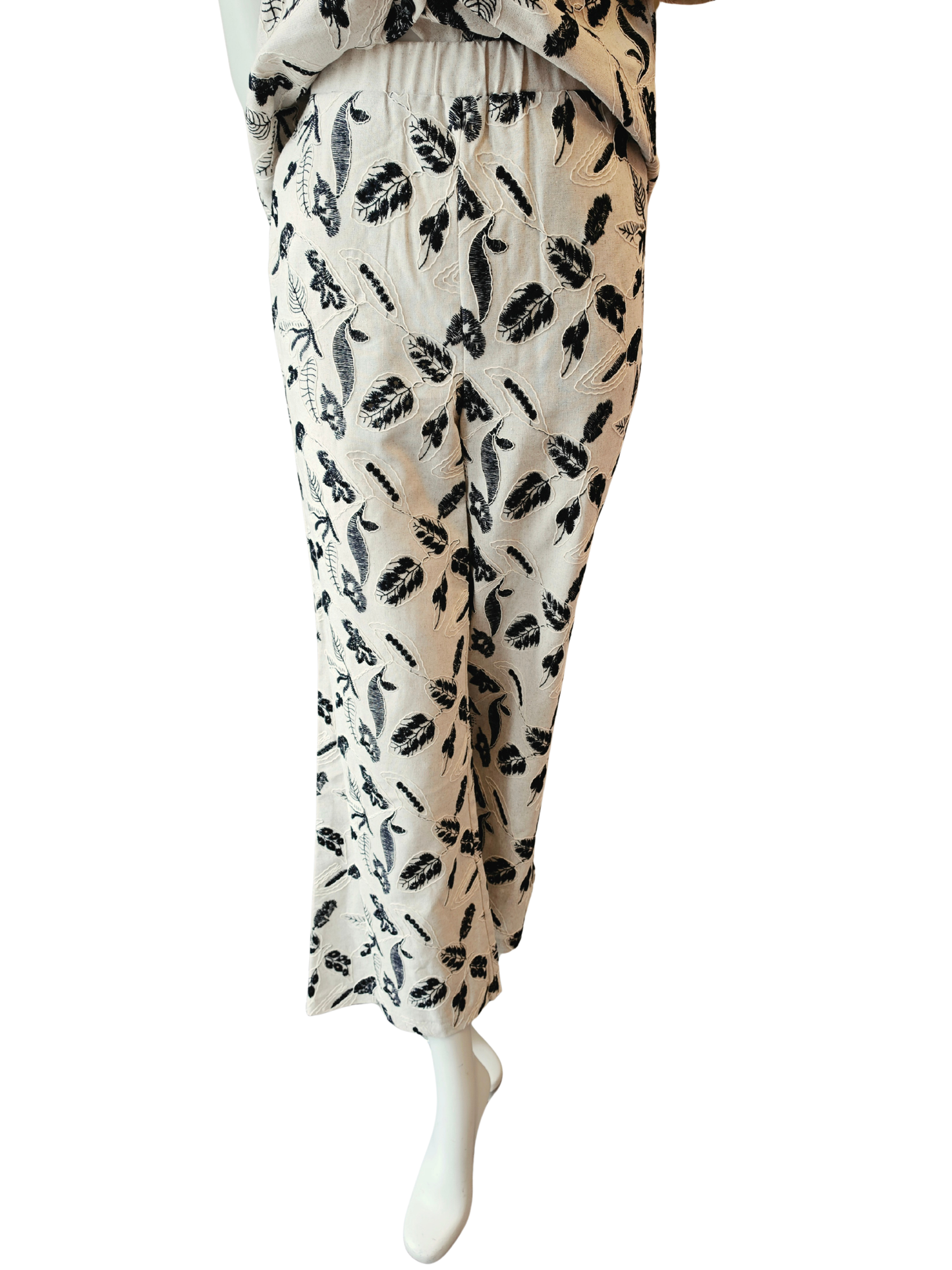 Beige Pant with Black Applique - Joshua & Company