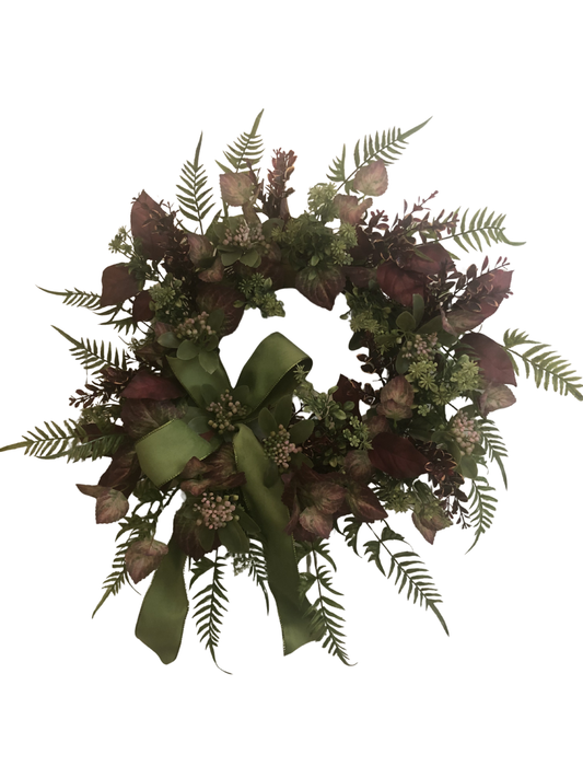 Woodland Sage Wreath Velvet Ribbon *Pick Up Only