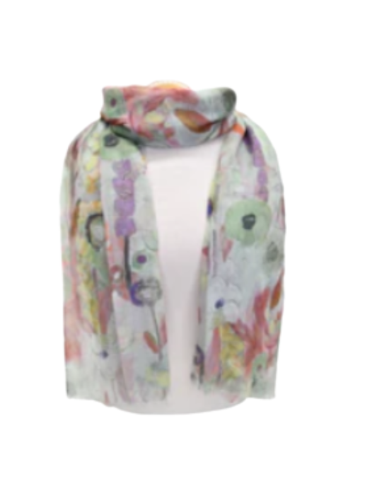 Floral Green Scarf