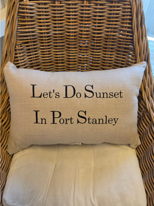Let's Do Sunset in Port Stanley Cushion 13"x20"