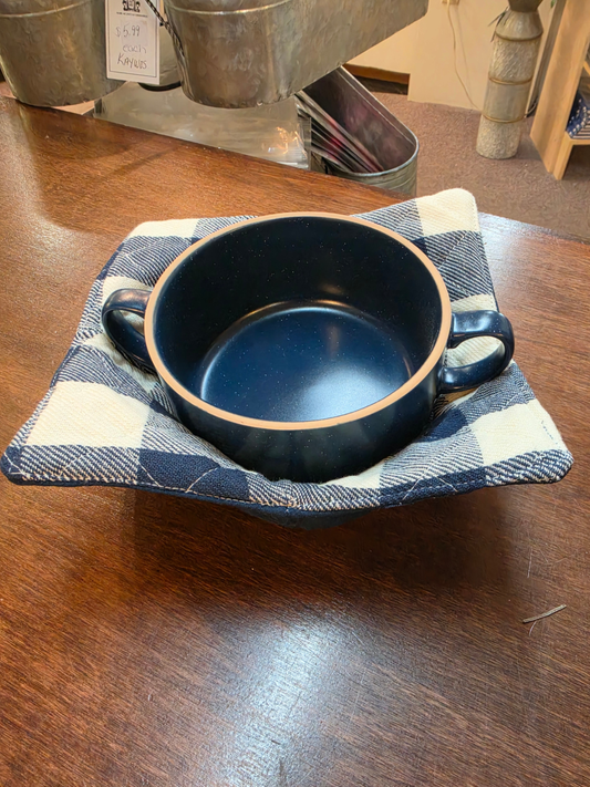 Navy Soup Bowl with Bowl Cozy