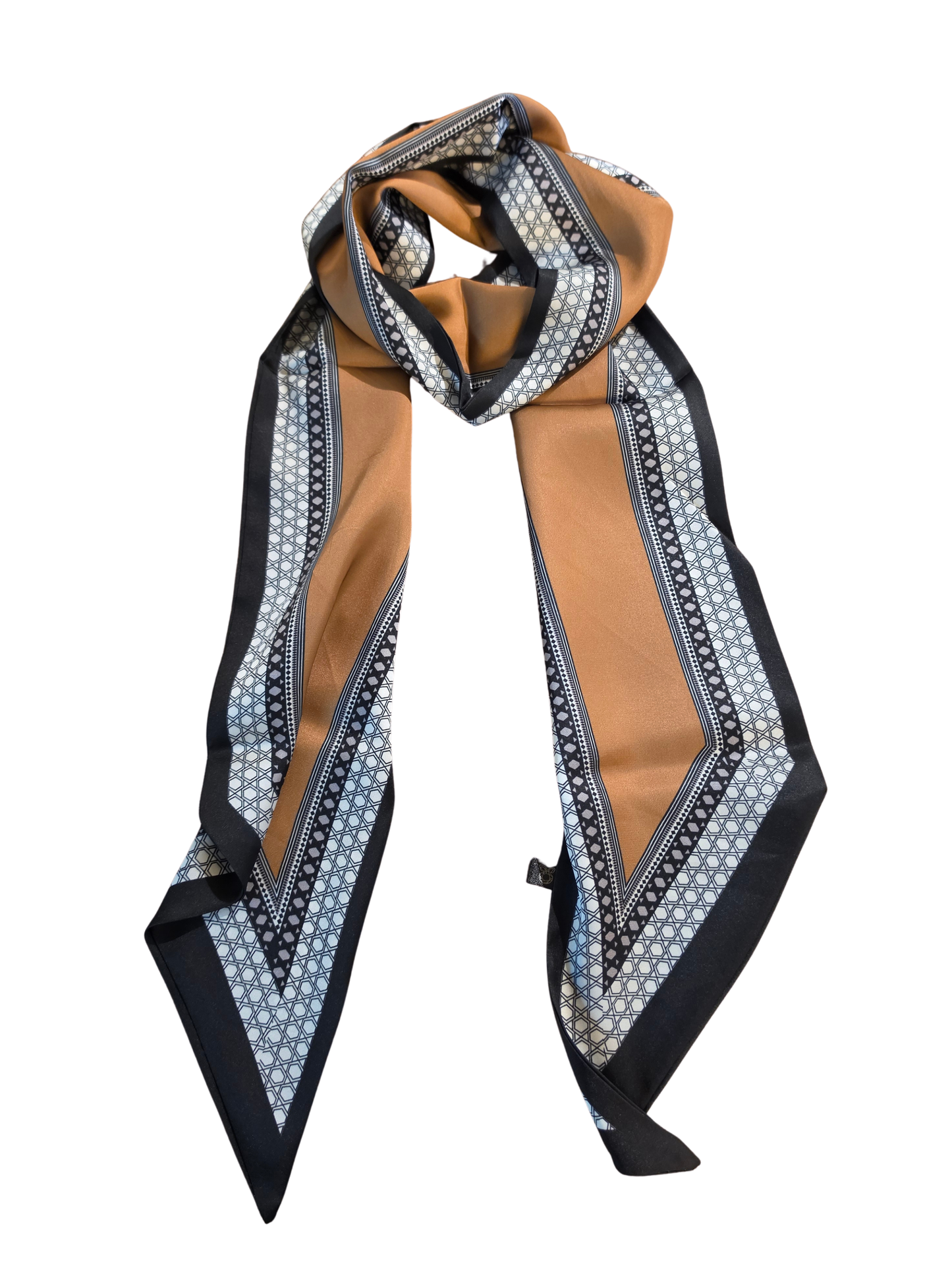 Geometric Print Skinny Scarf