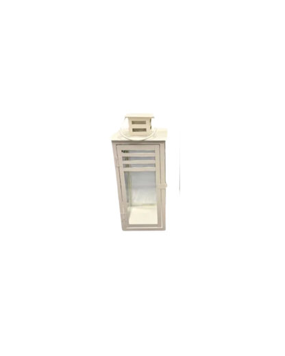 White Metal Frame Lantern (2 Sizes)
