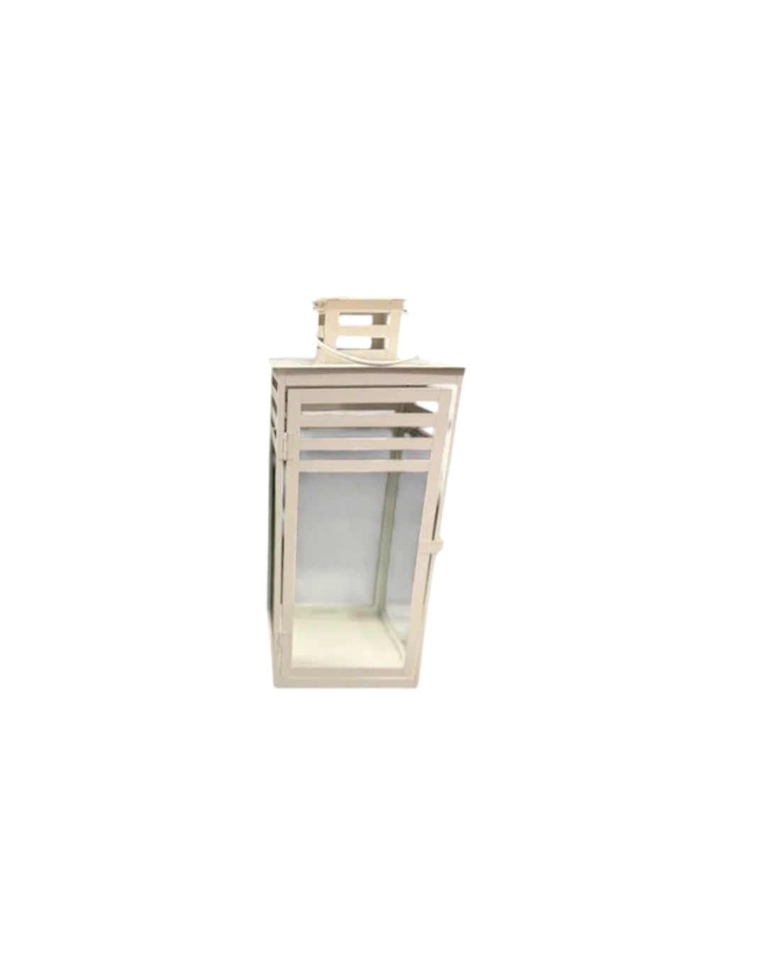 White Metal Frame Lantern (2 Sizes)