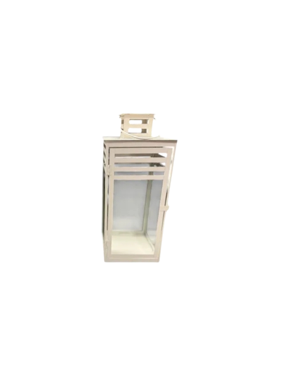 White Metal Frame Lantern (2 Sizes)