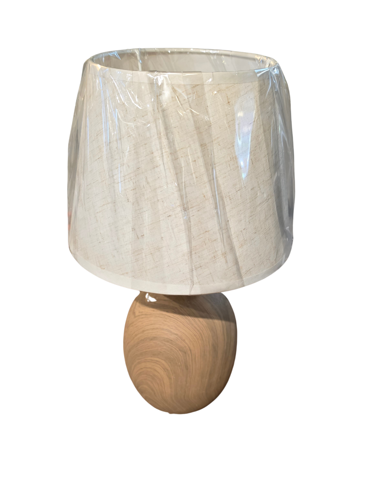 Ceramic Wood Grain Table Lamp 14"H *Store pick-up only