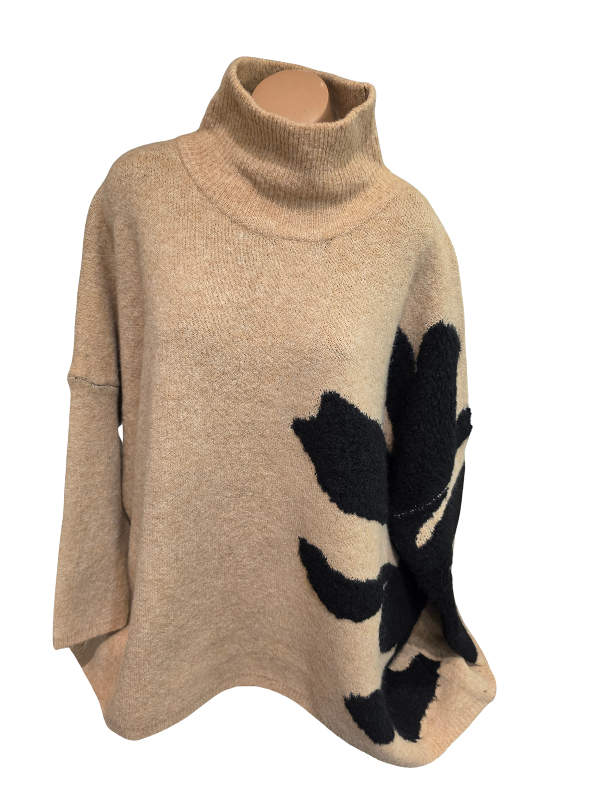 Taupe Floral Sweater