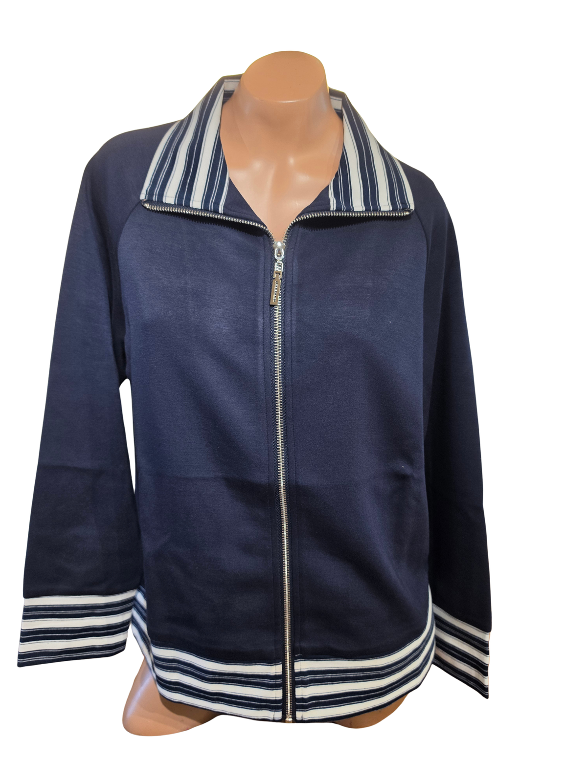 Navy and White Trim Jacket with Matching Pants (2pc Set)