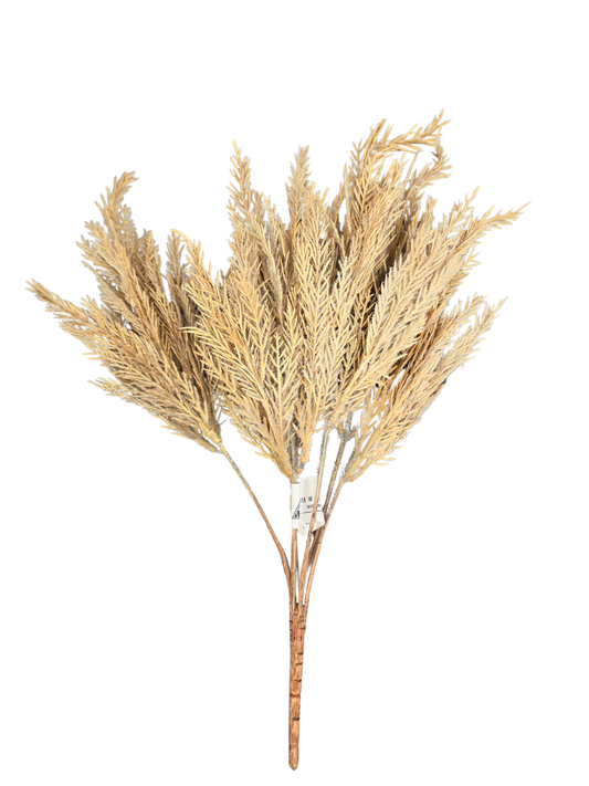 15" Cream Flocked Alpine Spikemoss Bush