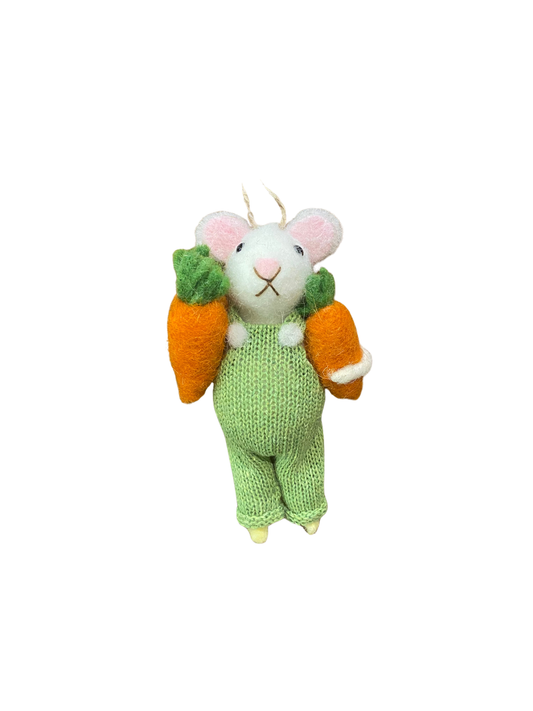 Mouse with 2 Carrots Ornament