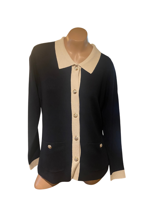 Navy and Beige Sweater