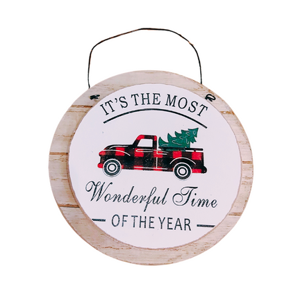 Hanging Ornament with Plaid Trim (2 styles)