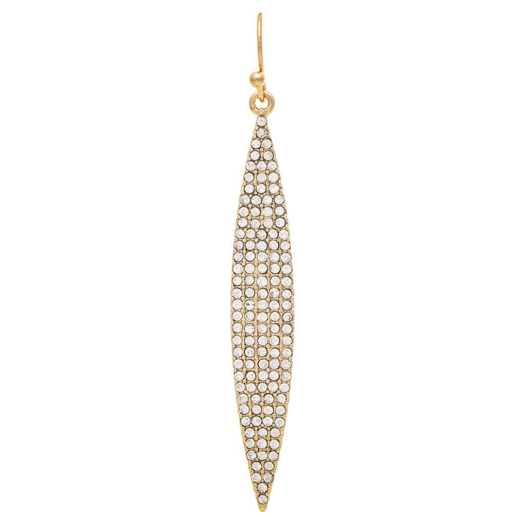 Gold Pave Dagger Drop Earring