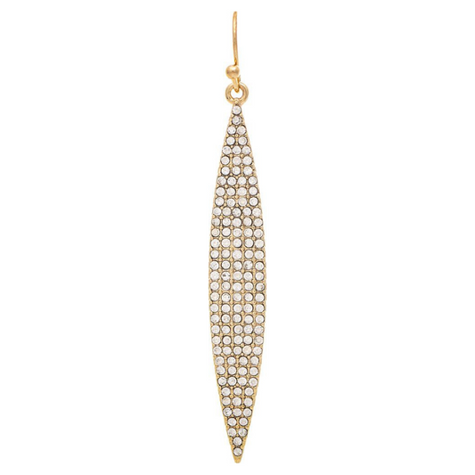 Gold Pave Dagger Drop Earring