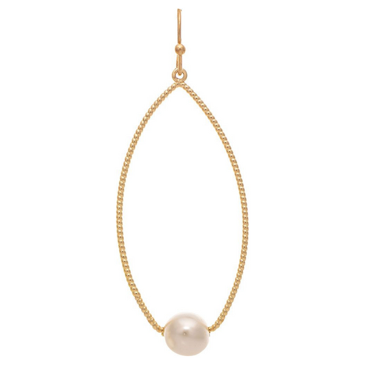 Gold Wire with Faux Pearl Earrings