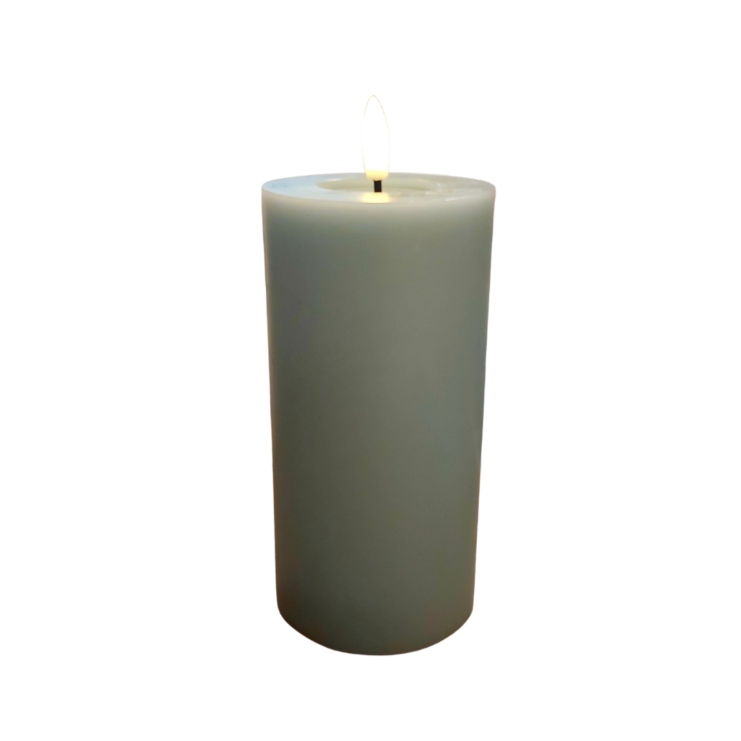 Sage Green LED Candle 3" x 6" - Joshua & Company