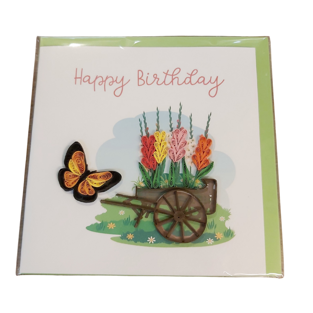 Quilling Card - Butterfly Wagon - Joshua & Company