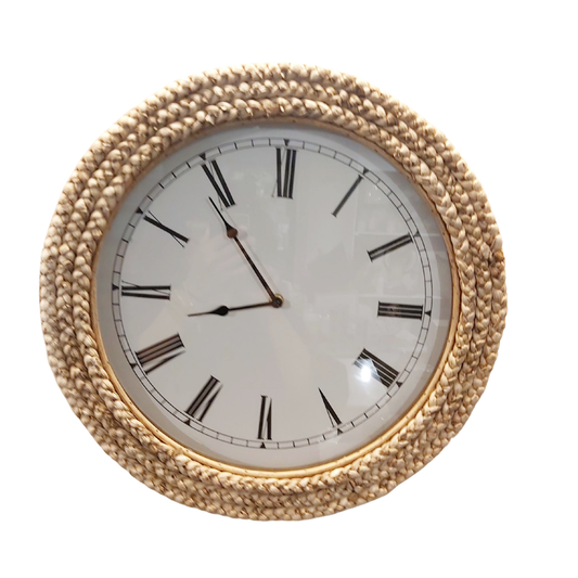 Wall Clock with Rope - Roman Numeral Face