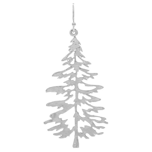 Silver Pine Tree Earrings