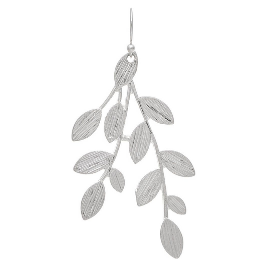 Silver Textured Branches Earring