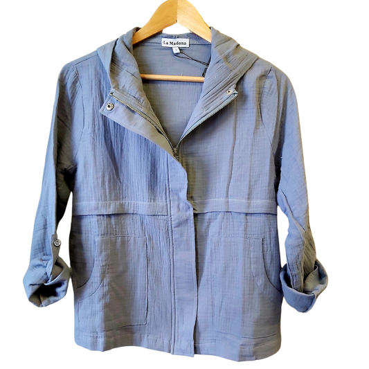 Denim Blue Hooded Jacket