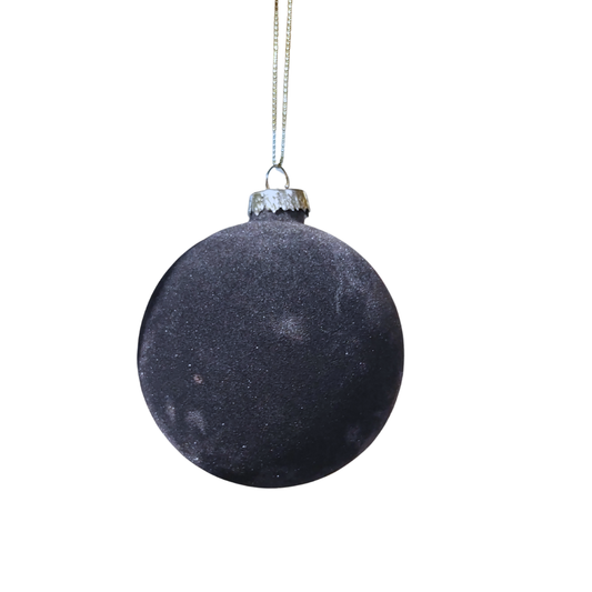 Grey Velvet Glass Ornament