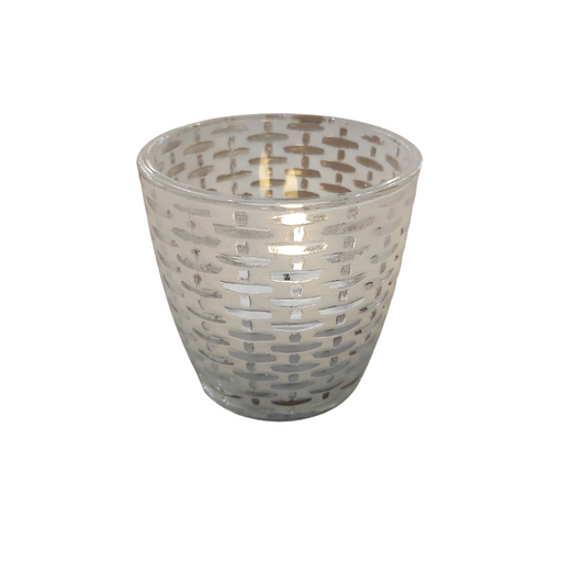 Glass Tealight Holders - Basket Weave