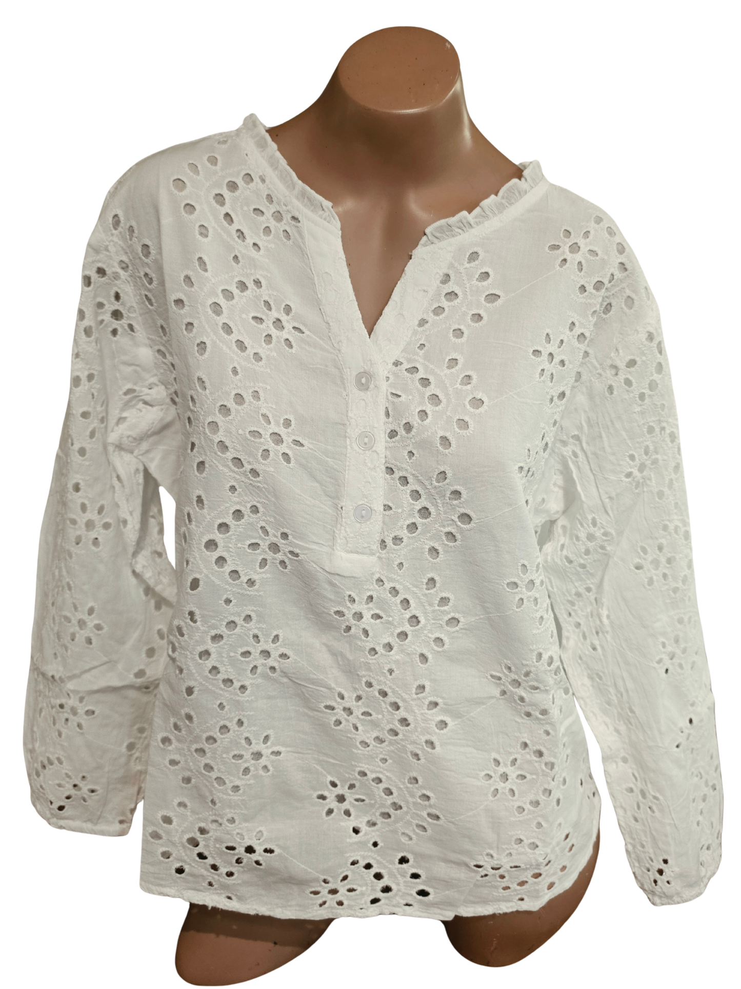 White Eyelet Top
