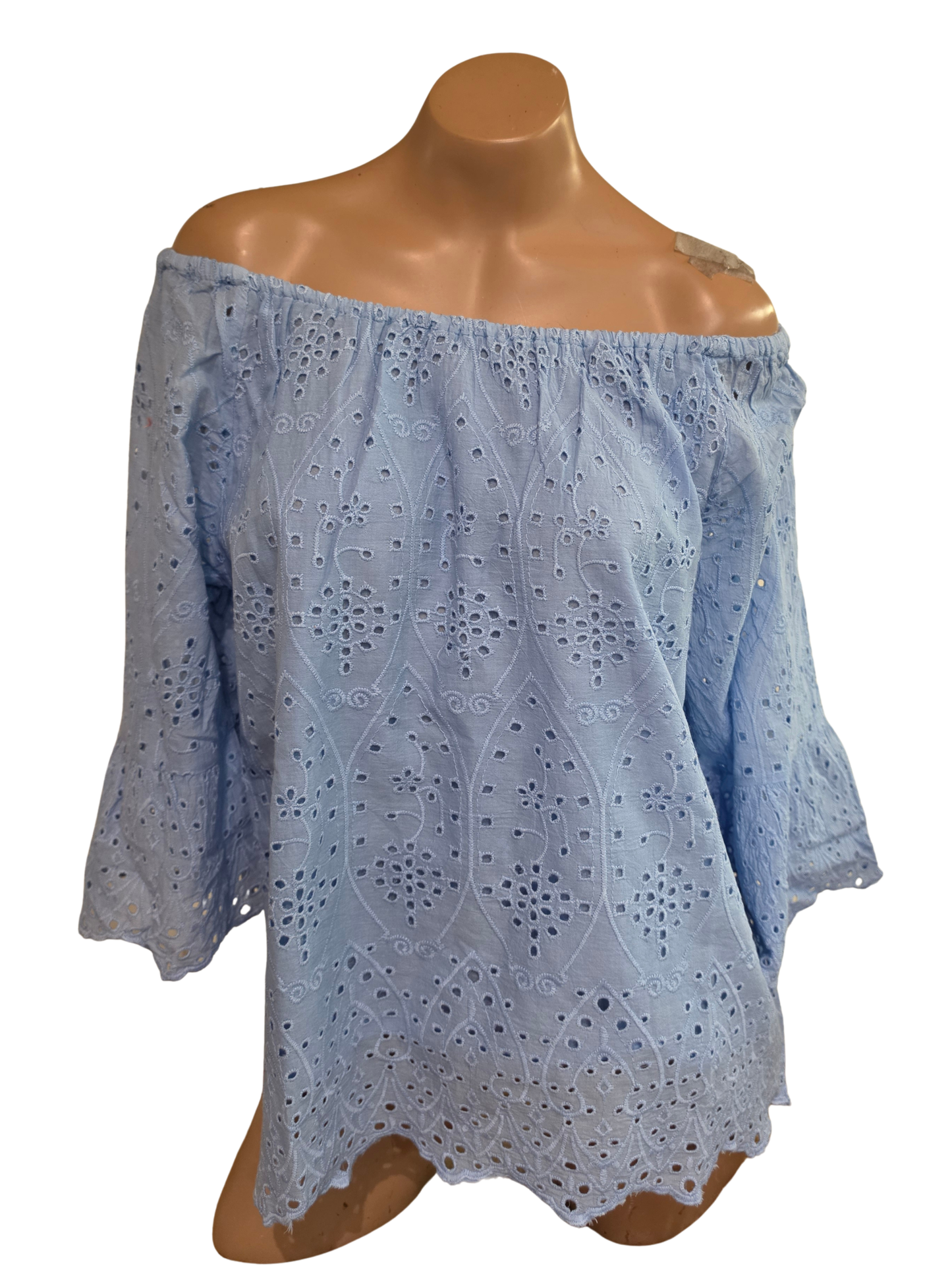Sky Blue Eyelet Top