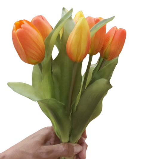 Orange Real Touch Tulips 12"